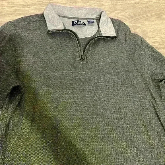 Men’s Chaps 100% Cotton Long Sleeve 3/4 Zip Polo Gray Size XXL - Picture 7 of 7